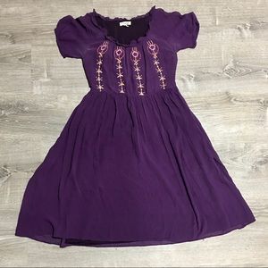 Chloe Purple Embroidered Silk Dress Size 4